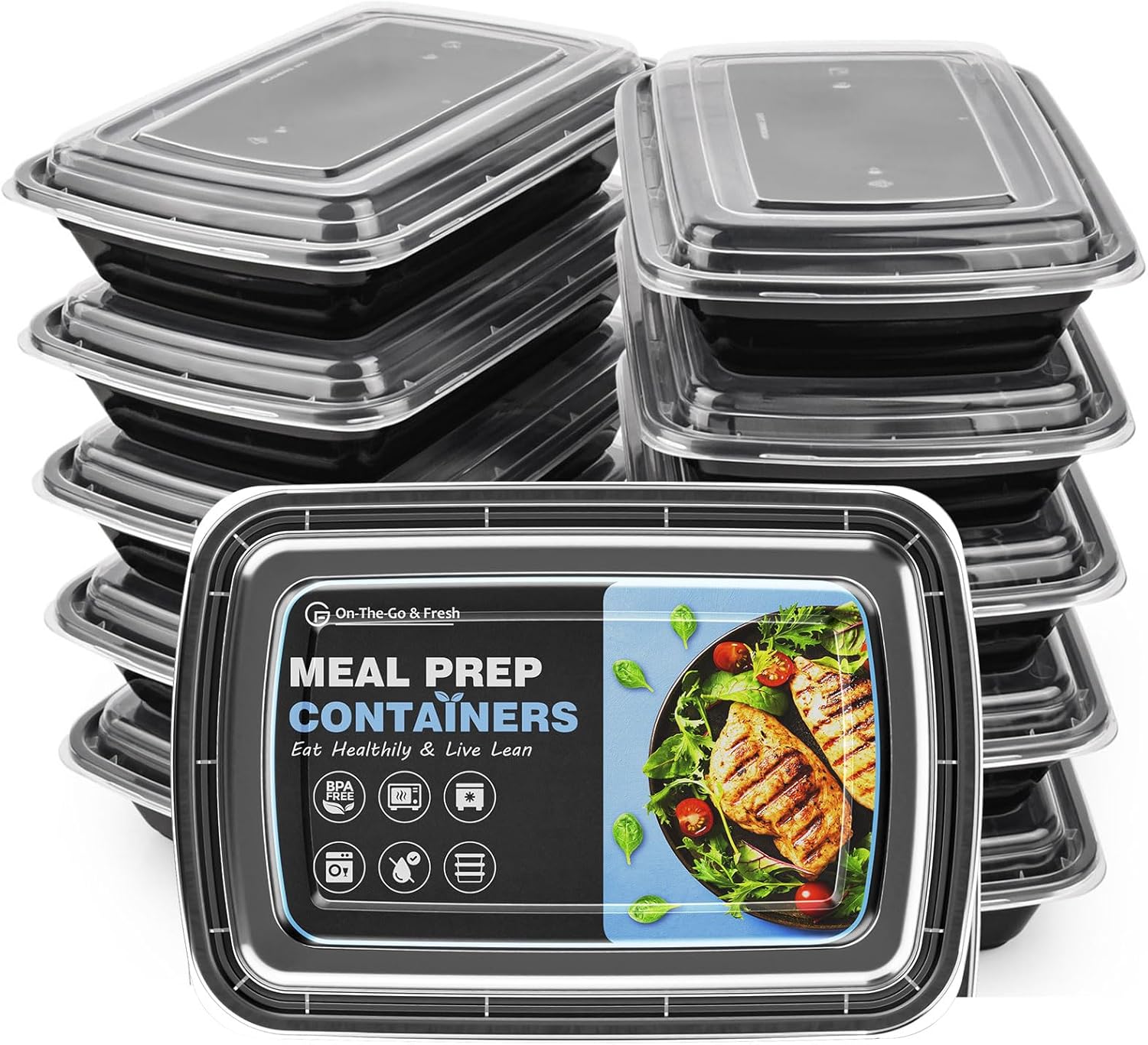 Reusable compartment meal prep containers