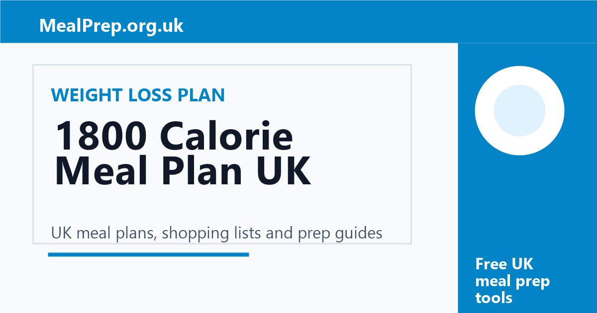 1800 Calorie Meal Plan for Weight Loss UK guide