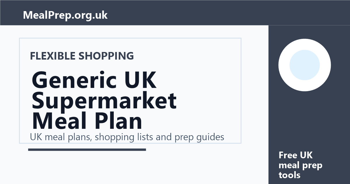 Generic UK Supermarket Meal Plan guide