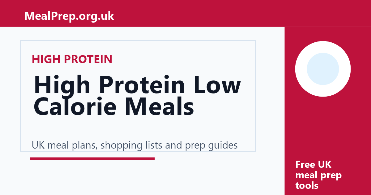 High Protein Low Calorie Meals for UK Weight Loss guide