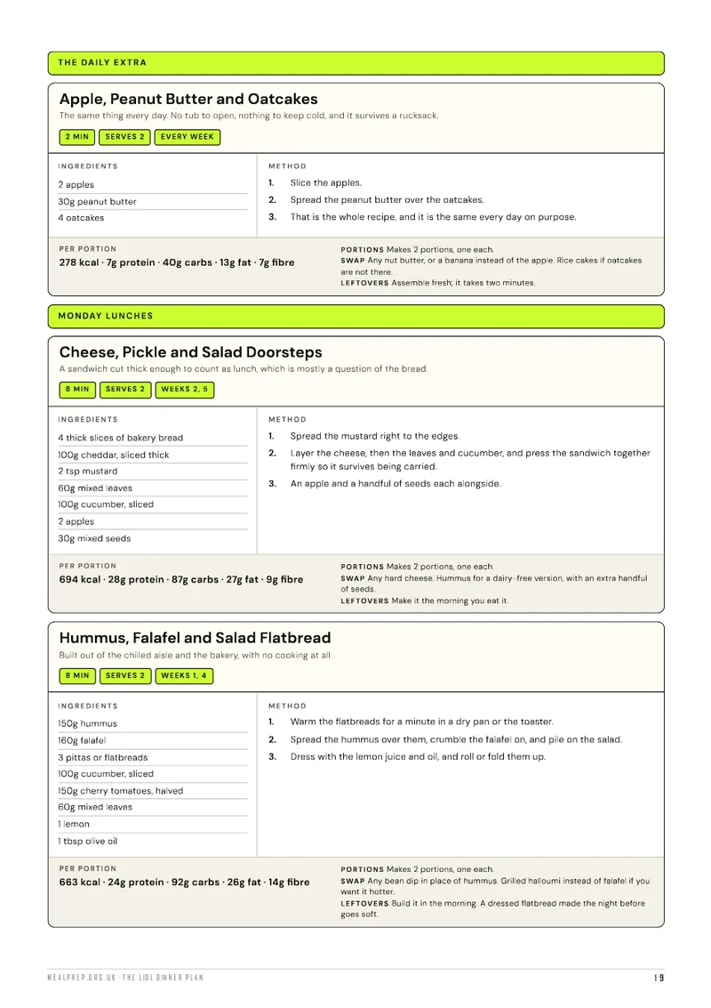 The Lidl Dinner Plan: recipes, with the nutrition calculated